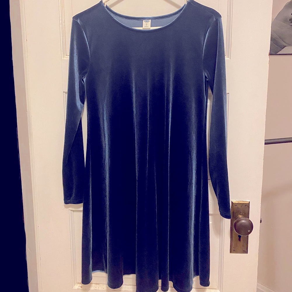Old Navy Blue Velour Skater Dress